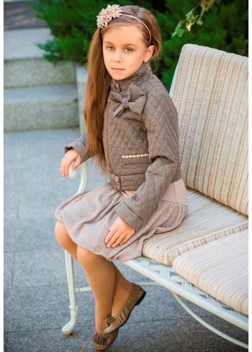 Jacket "Florence" with a bow of cappuccino