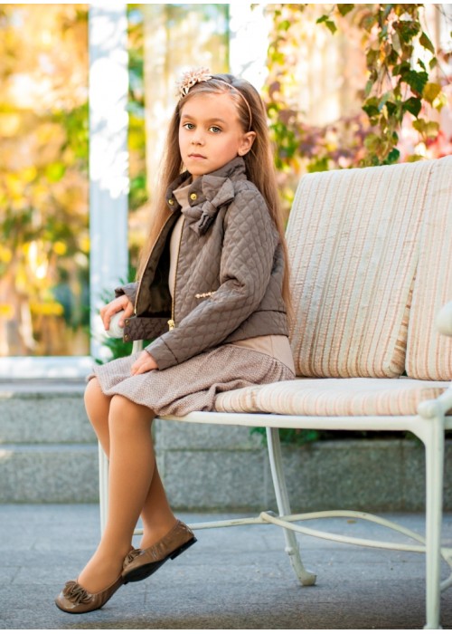 Jacket "Florence" with a bow of cappuccino