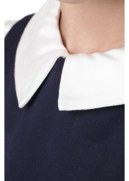 Sundress "Daria" school with a fold blue