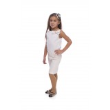 Suit T-shirt Milk Cotton and shorts milk guipure