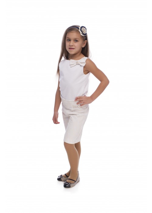 Suit T-shirt Milk Cotton and shorts milk guipure