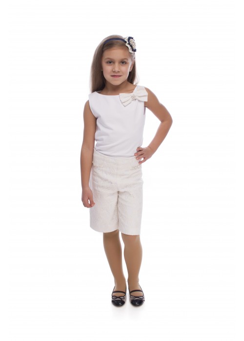 Suit T-shirt Milk Cotton and shorts milk guipure