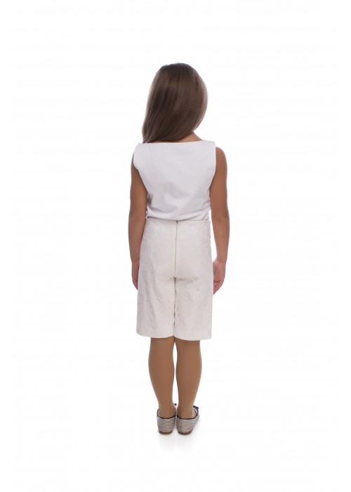 Suit T-shirt Milk Cotton and shorts milk guipure