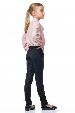Blouse with bow crepe pink powder