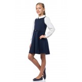 Sundress "Daria" school with a fold blue