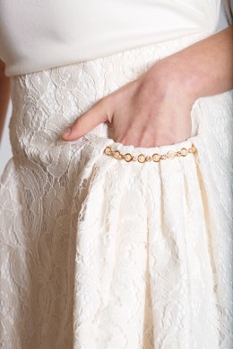 Skirt  guipure milk