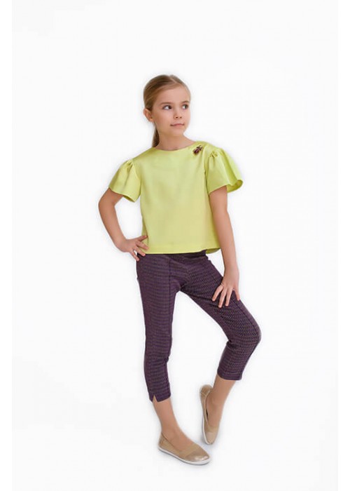 Blouse with bows lime