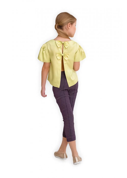 Blouse with bows lime