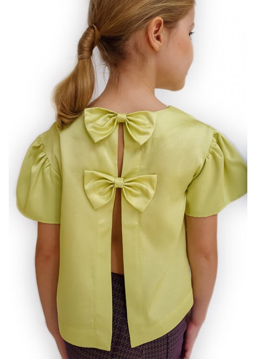 Blouse with bows lime