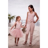 Tutu skirt with lace pink powder