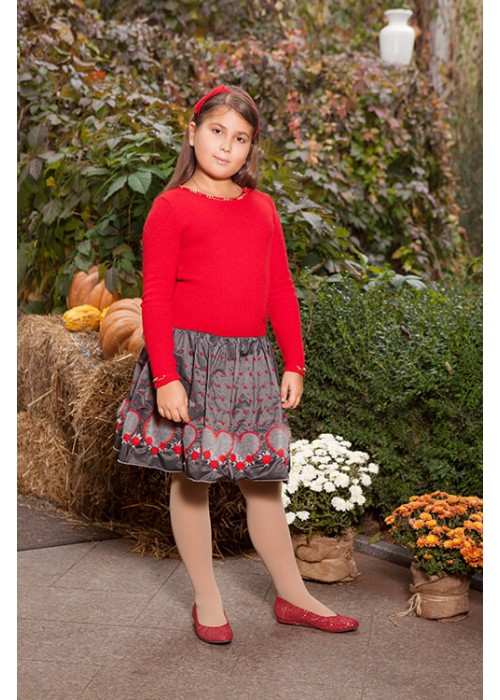 Dress with hearts red