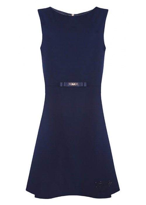 Sundress "Daria" school with a fold blue