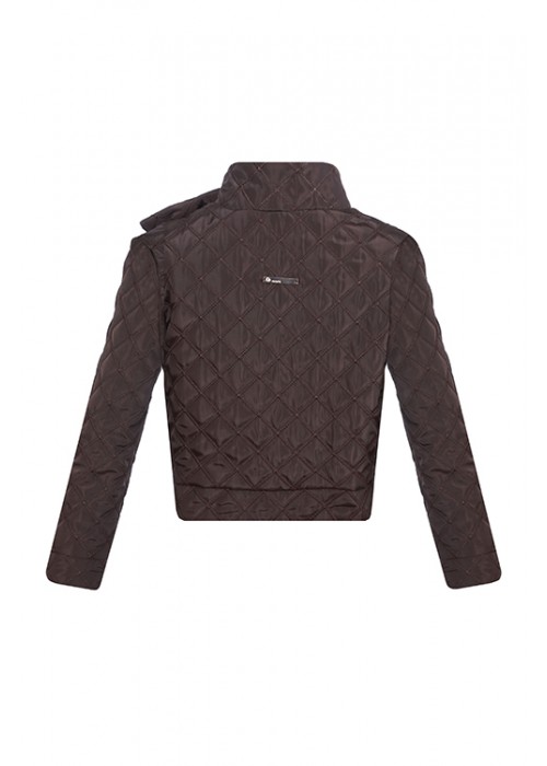 Jacket with a bow of chocolate color