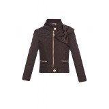 Jacket with a bow of chocolate color