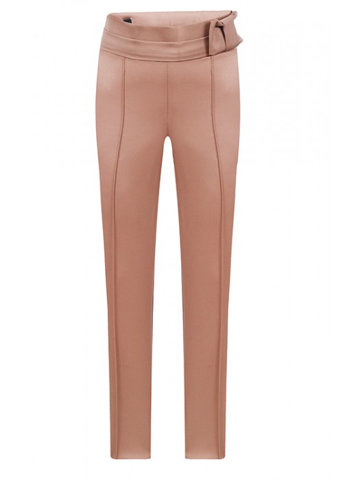 Trousers "Prague" with a bow mustard