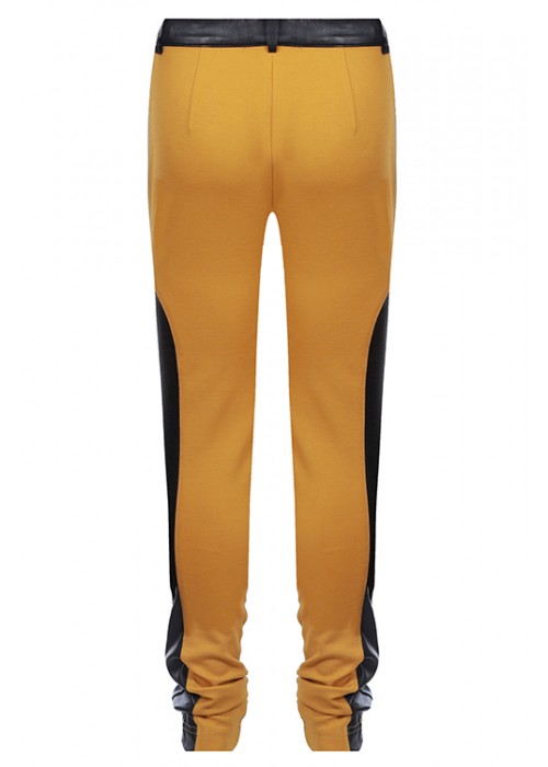 Trousers "Polo" mustard leatherette