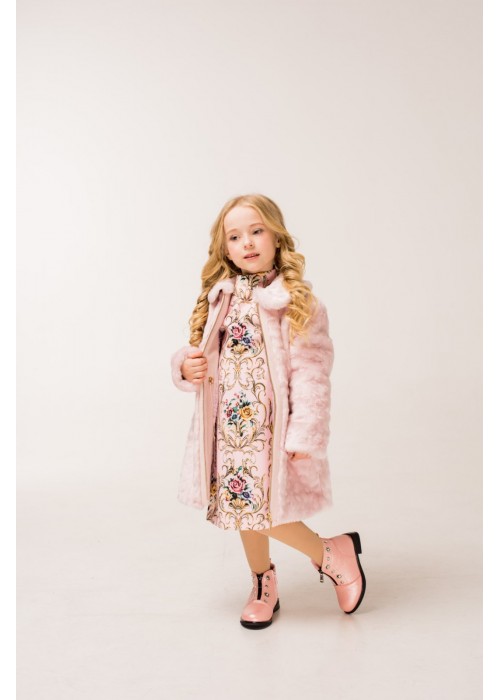Fur coat "Alenka" pink