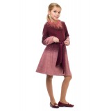 Coat with a "llama" burgundy pink
