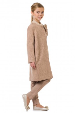 Navy coat with bow