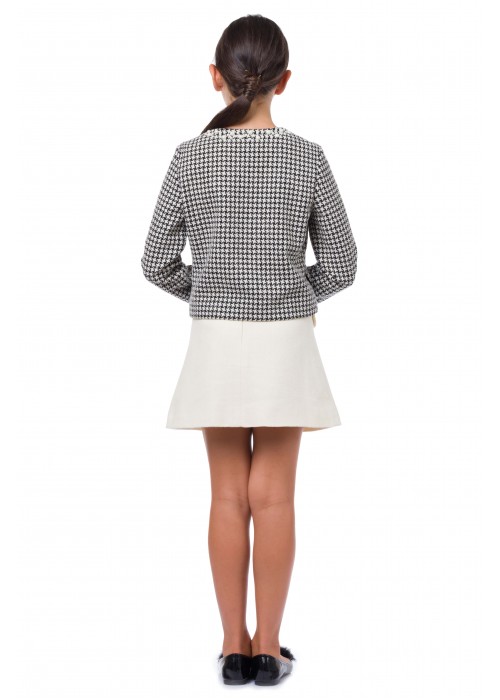 Milk skirt with pearls