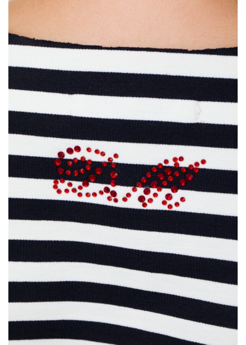 Black and white striped t-shirt with asterisks