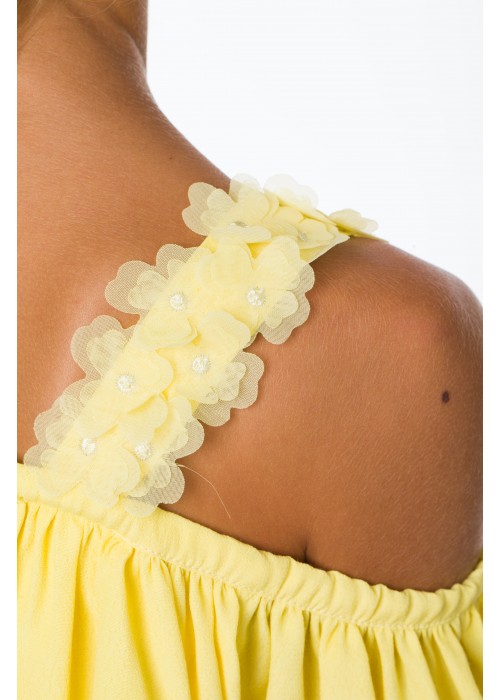 Jumpsuit ruffle yellow 