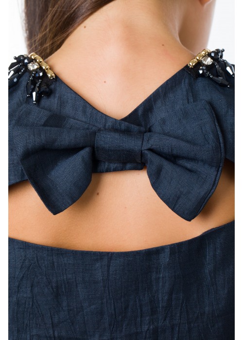Suit navy linen