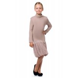 Dress with mesh skirt "Budapest" cappuccino