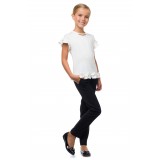 T-shirt with ruffles below white