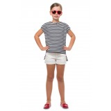 Black and white striped t-shirt with asterisks