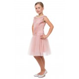 Dress with pearls pink powder