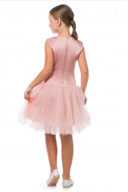 Dress with pearls pink powder