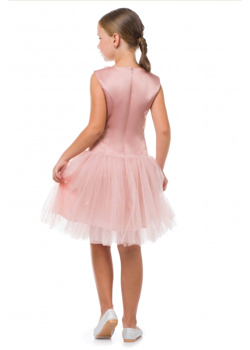 Dress with pearls pink powder