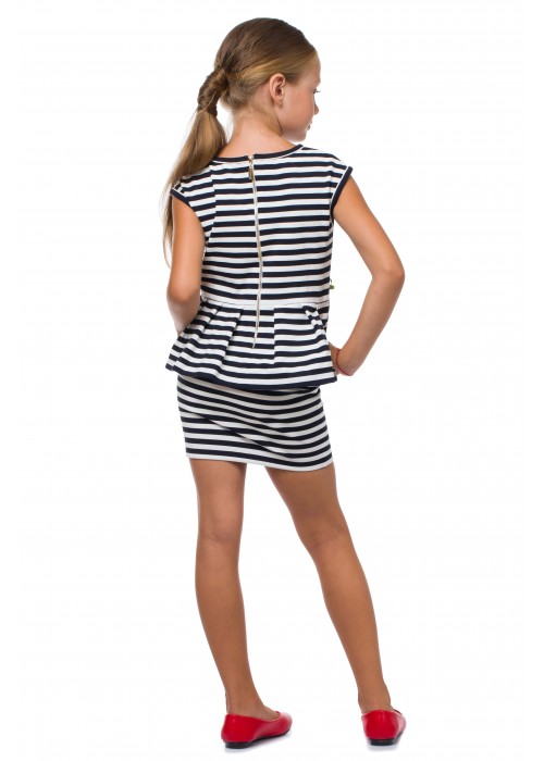 Striped suit black and white