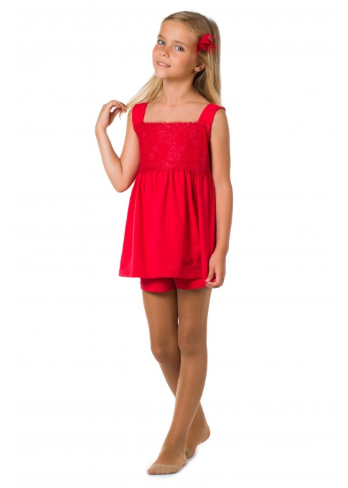 Pajamas with shorts red