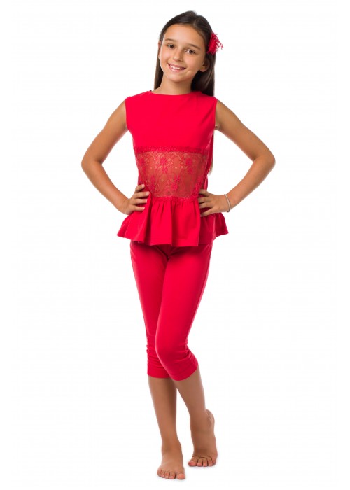 Pajamas with breeches red