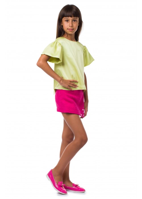 Blouse with bows lime
