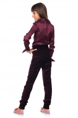 Trousers "Velvet" purple with elastic