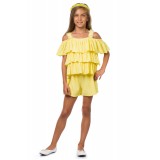Jumpsuit ruffle yellow 