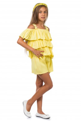 Jumpsuit ruffle yellow 