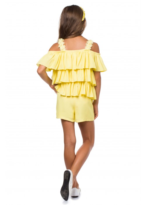 Jumpsuit ruffle yellow 