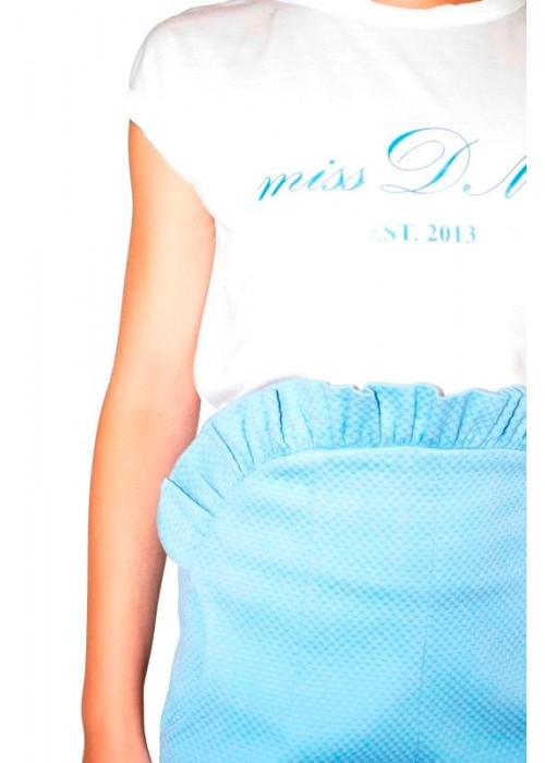 White DM Miss Blue T-shirt
