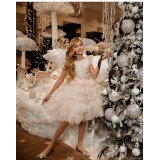 Dress Snow White with short sleeve gold 