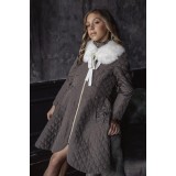 Chocolate coat with detachable collar