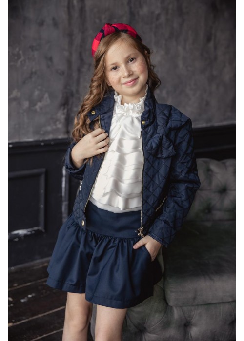 Jacket with bow dark blue