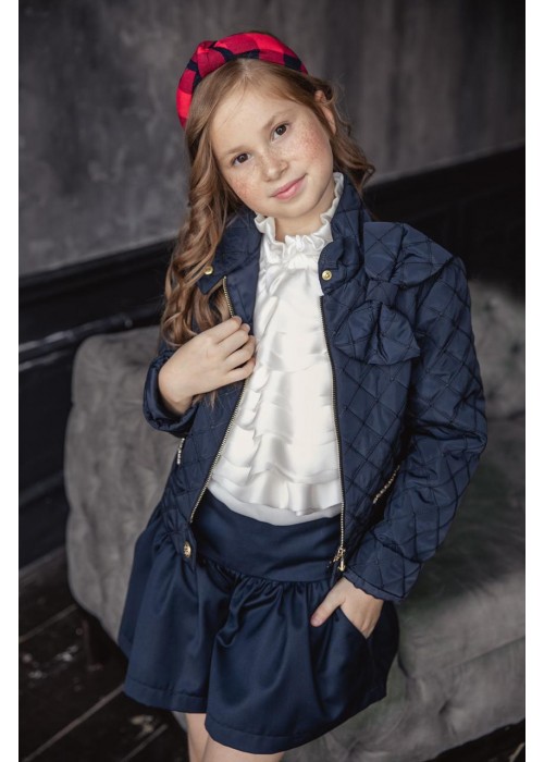Jacket with bow dark blue