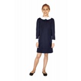 Dress "Ingrite" blue with two sets of collars and cuffs