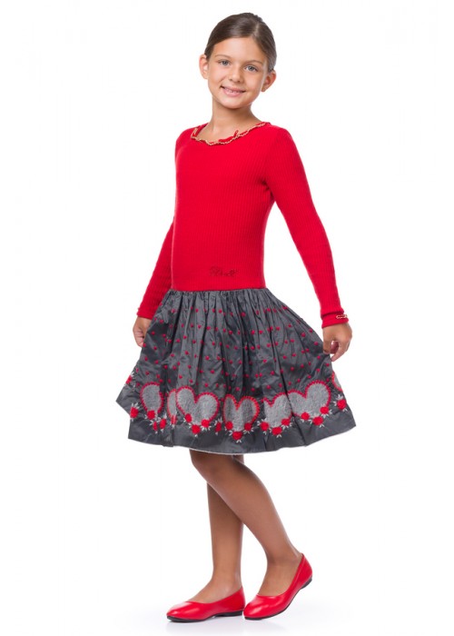 Dress with hearts red