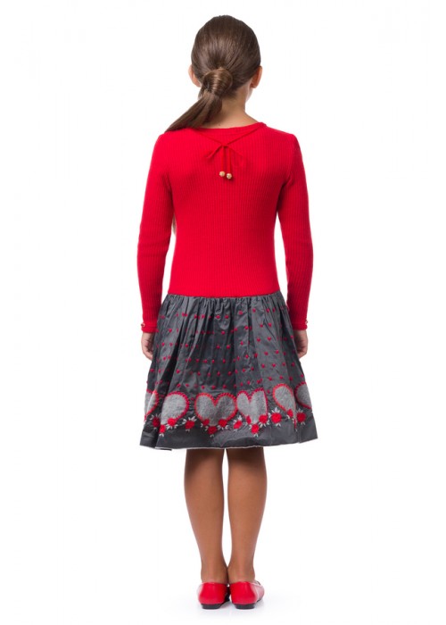 Dress with hearts red