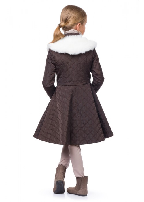Chocolate coat with detachable collar